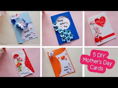 5 DIY Mother's Day greeting cards/Easy and Beautiful card | ทำการ์ดวัน ...