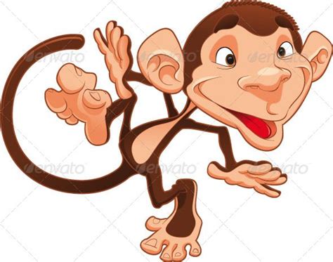 Vectors - Funny monkey. | GraphicRiver | Monkeys funny, Cartoons vector ...