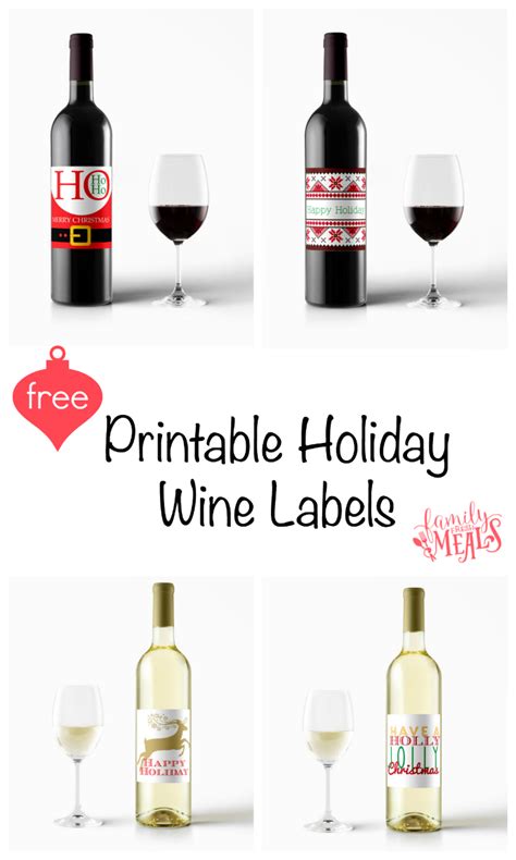 Free Printable Holiday Wine Labels - Family Fresh Meals