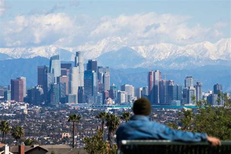 Snow covered mountains behind Los Angeles, California : r/skylineporn