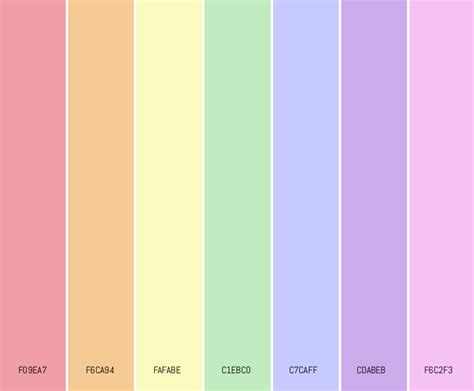 7-color Pastels Rainbow - Pastel Color Palettes