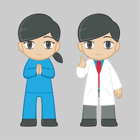 doctor and nurse in cartoon style.vector illustration.cute character ...