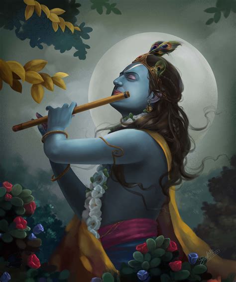 Krishna Wallpaper Painting | tomtaku