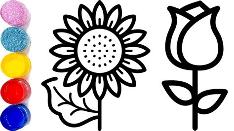 10 Flowers Drawing Easy For Kids - How to Draw A Flower Easy Coloring ...