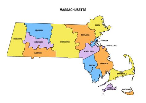 Massachusetts County Map: Editable & Printable State County Maps