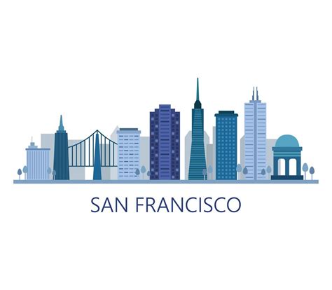 San Francisco skyline on a white background 637728 Vector Art at Vecteezy