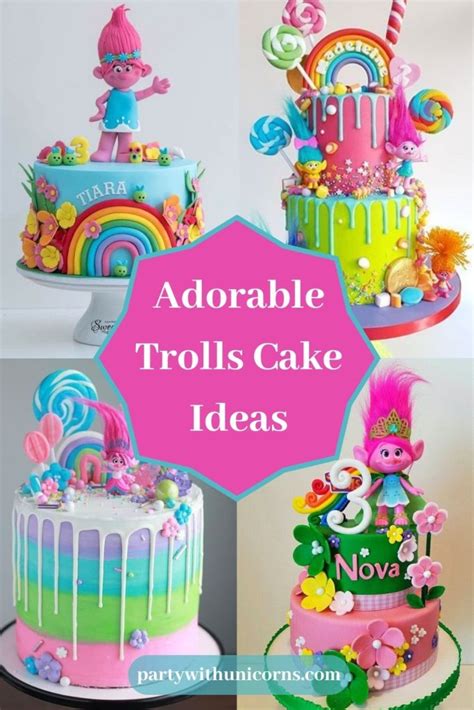 20 Adorable Trolls Party Cake Ideas - Party with Unicorns