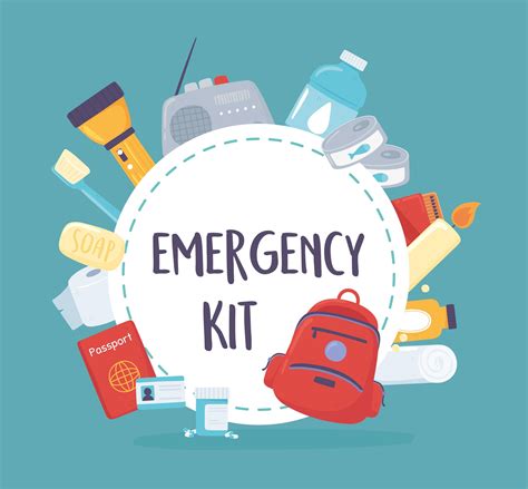 essential emergency kit 3676493 Vector Art at Vecteezy