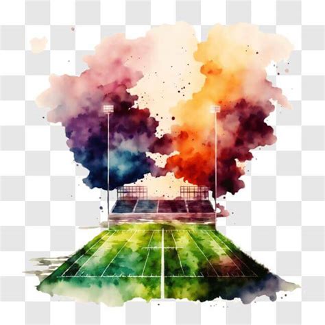 Download Colorful Sports Court Painting PNG Online - Creative Fabrica