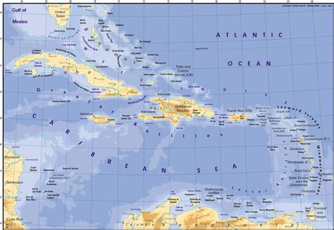 Detailed Caribbean Map