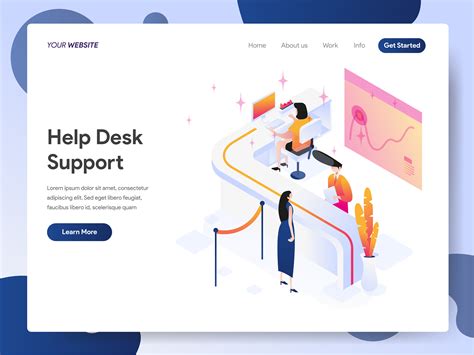 Help Desk Support Isometric Illustration Concept 667341 Vector Art at ...