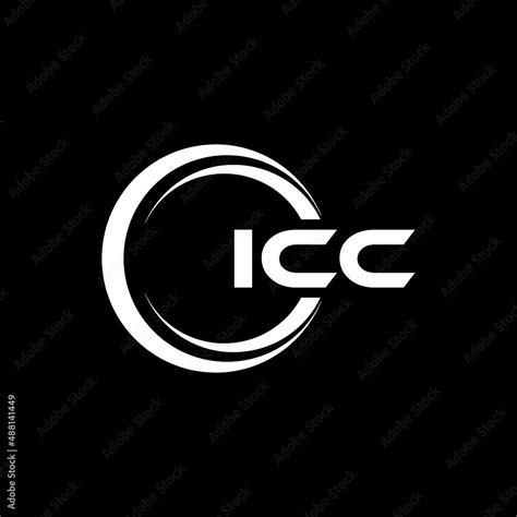 ICC letter logo design with black background in illustrator, vector ...