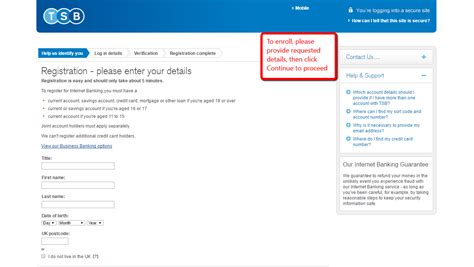 TSB UK Online Banking Login - CC Bank