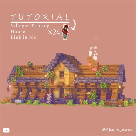 Aesthetic Minecraft villager trading house or hall | Minecraft tutorial ...