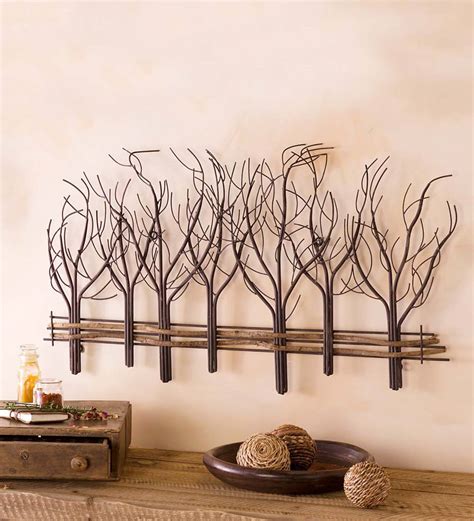 Metal and Natural Vine Seven Winter Trees Wall Art | All Wall Art ...