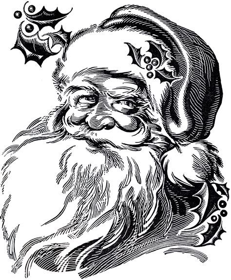 Beautiful Santa Drawing! - The Graphics Fairy