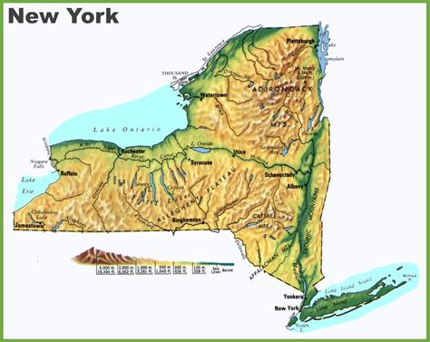 New York Physical Map