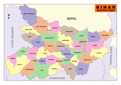 Bihar Map - Download Free Map Of Bihar & List Of Districts - Infoandopinion