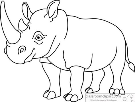 black and white rhino clip art - Clip Art Library