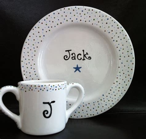 Custom ceramic cup/plate with dot design. Personalized. #ceramics # ...