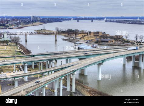 A View of Bridge over Mississippi River at Memphis, Tennessee Stock ...