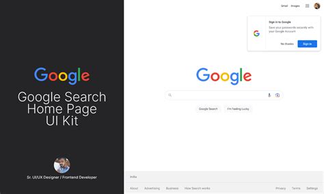 Google search home page UI Design | Figma