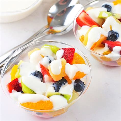 Fruit Salad With Creamy Vanilla Yogurt Dressing • Now Cook This!