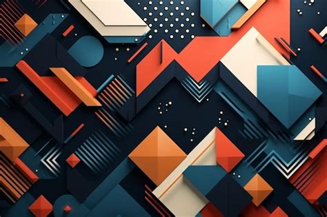 Aesthetic wallpaper made of abstract geometric shapes | Premium AI ...