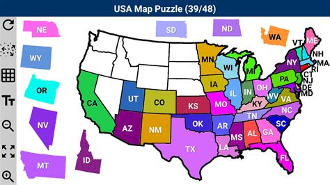 us map puzzle printable Map states united printable puzzle jigsaw ...