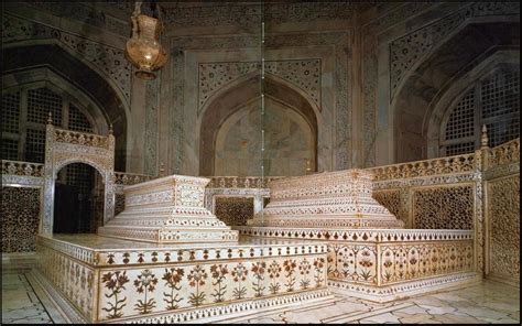 Inside of the Taj Mahal is the tomb of Shah Jahan and his wife Mumtaz ...