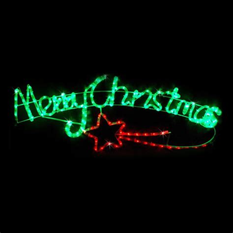 Outdoor Christmas Lights - Green Merry Christmas Rope 105cm - Big Christmas