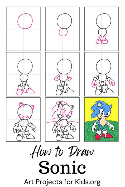 Learn how to draw Sonic with an easy step-by-step PDF tutorial. # ...