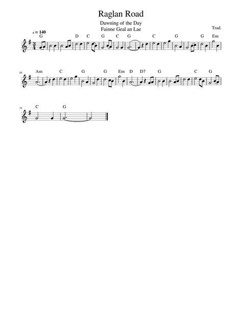 Traditional music - Raglan Road Sheet music for Piano (Solo) Easy ...