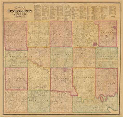 Henry County Missouri 1877 - Old Map Reprint - OLD MAPS