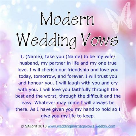 Modern Wedding Marriage Vows - Sample Vow Examples - Wedding & Marriage ...