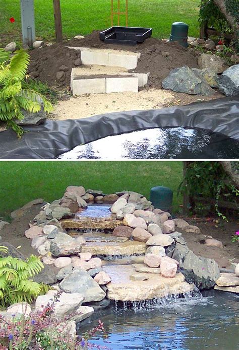 DIY Garden Waterfall Projects | Garden waterfall, Ponds backyard ...