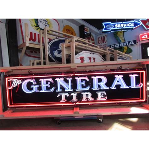 New General Tire Porcelain Neon Sign 8 Ft W x 24" H