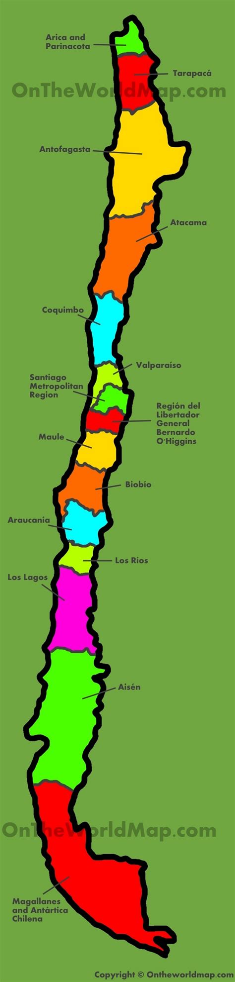 Administrative map of Chile