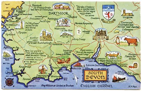 Postcard map of South Devon | Drawn by M F Peck. J Salmon, L… | Flickr