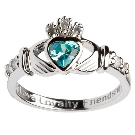 Claddagh March Birthstone Ring - Out of Ireland