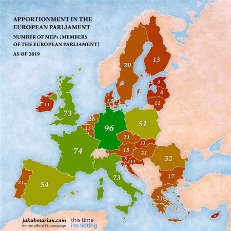 Number of Members of the European Parliament by country in 2019