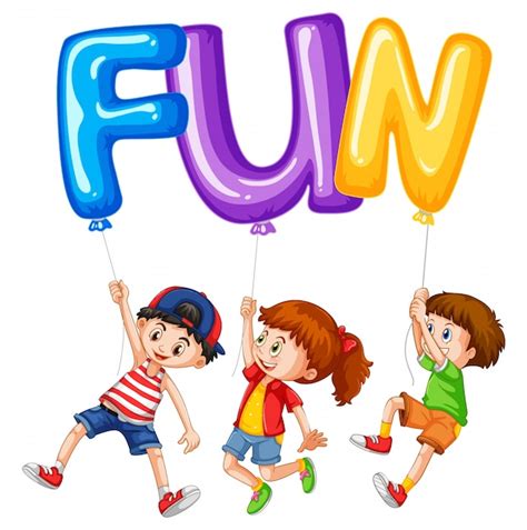 Premium Vector | Children and balloons for word fun