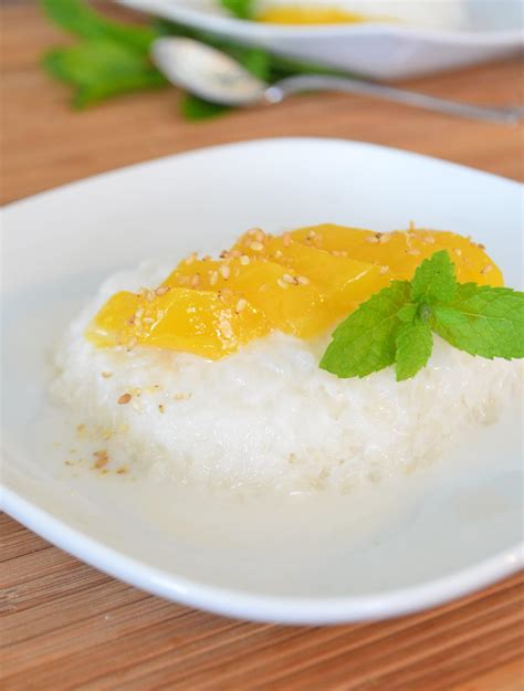 coconut mango sticky rice, vegan - phoebe's pure food