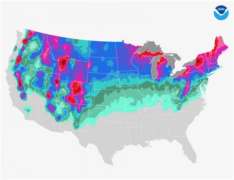 US Annual Snowfall Map • NYSkiBlog Directory