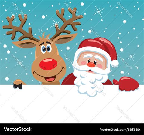 Santa claus and rudolph deer Royalty Free Vector Image