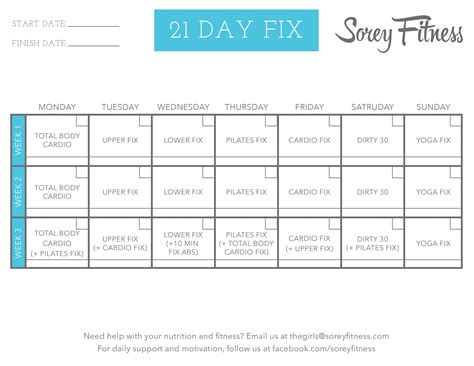 21 Day Fix Printables