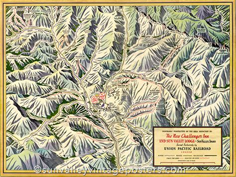 Winter Recreation Map Around Sun Valley - Sun Valley Vintage Posters