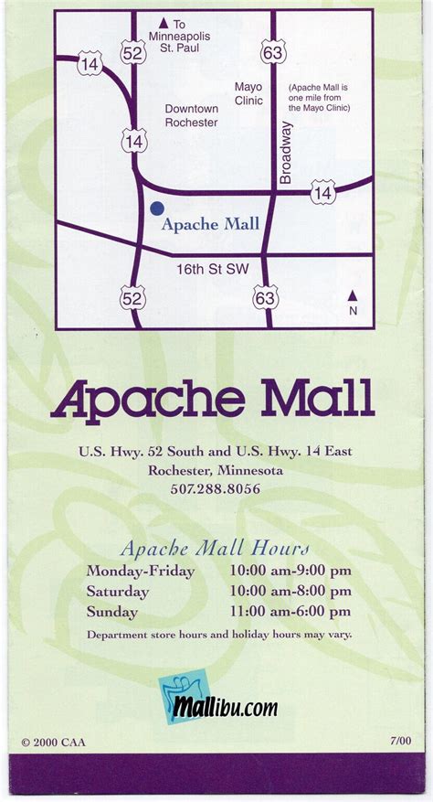 2000 Apache Mall store map & directory, Rochester MN, Montgomery Wards ...