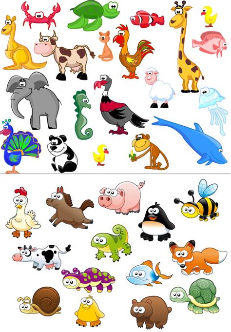 Beautiful cartoon animals vector | Free download