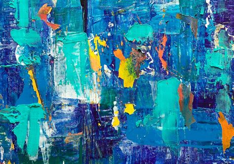 Online crop | HD wallpaper: blue abstract painting, modern art, wall ...